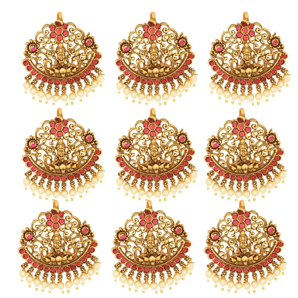 JWELLA_Set_of_9_Lakshmi_Temple_Style_Hair_Accessories_with_Pearl_Drops_&_Pink_Stones_|_Traditional_Juda_Pins_for_Festive_&_Bridal_Hairstyles