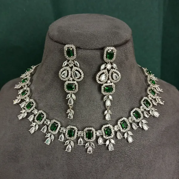 AD_emrald_necklace_set_with_earrings_For_Women_&_Girls