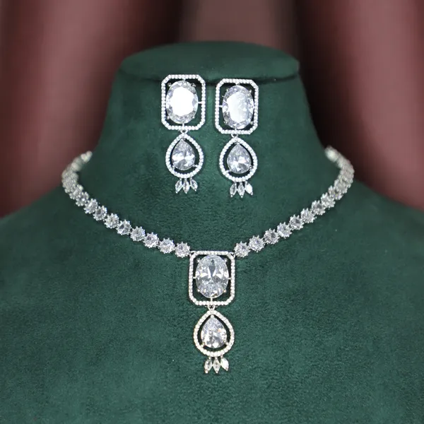 Princess_cut_AD_necklace_set_For_Women_&_Girls
