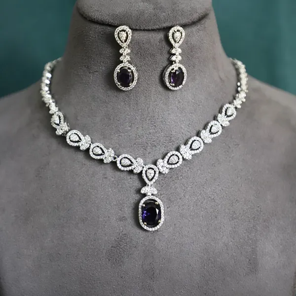 Oval-Cut_emrald_AD_Necklace_Set_For_Women_&_Girls