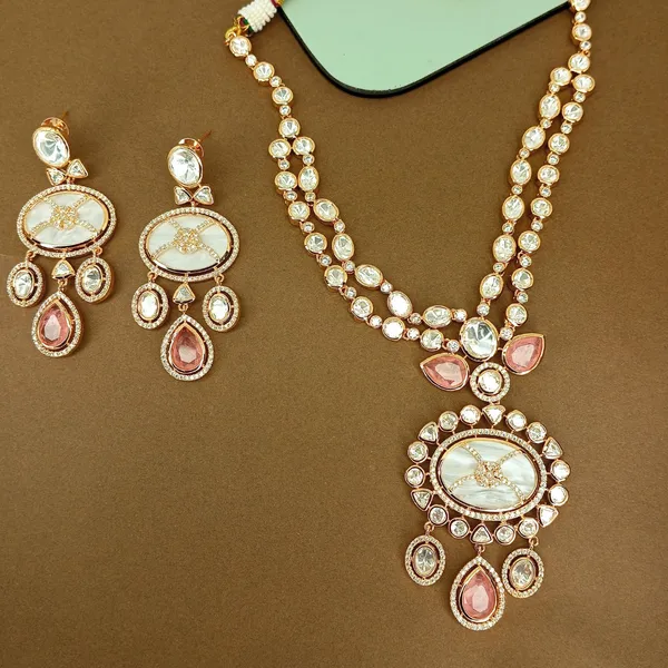 Mother_of_pearl_(MOP),_Polki_with_Emrald_layered_necklace_set_For_Women_&_Girls