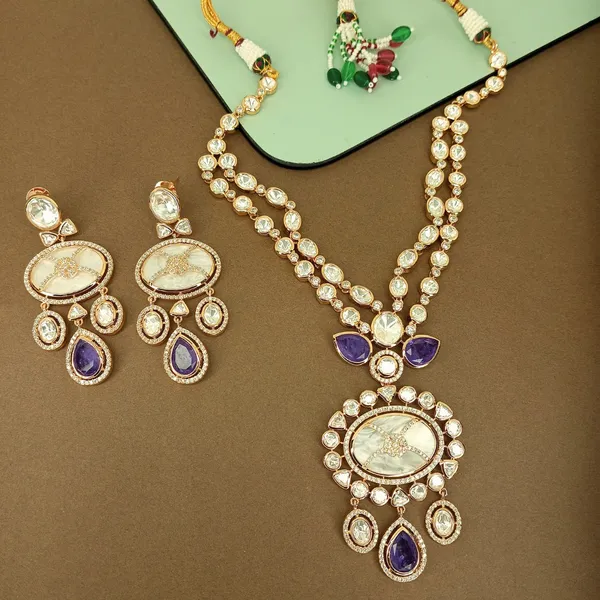 Mother_of_pearl_(MOP),_Polki_with_Emrald_layered_necklace_set_For_Women_&_Girls