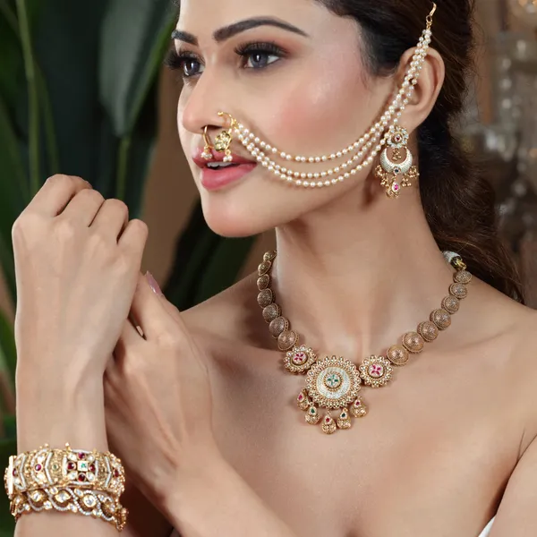 Temple_inspired_Antique_gold_necklace_set_For_Women_&_Girls