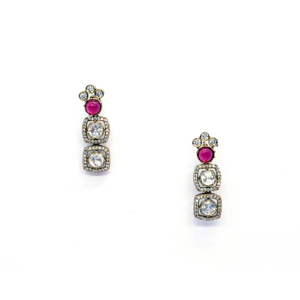 GoldPlated_Emerald_and_Cubic_Zirconia_Necklace_Set_with_Matching_Earrings_For_Women_&_Girls