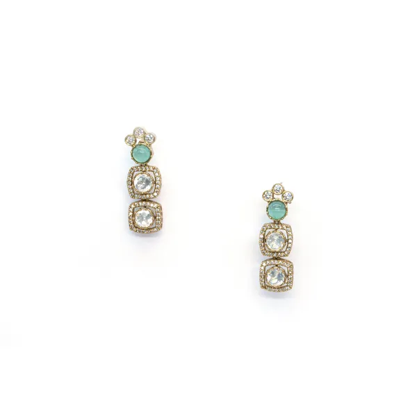 GoldPlated_Emerald_and_Cubic_Zirconia_Necklace_Set_with_Matching_Earrings_For_Women_&_Girls