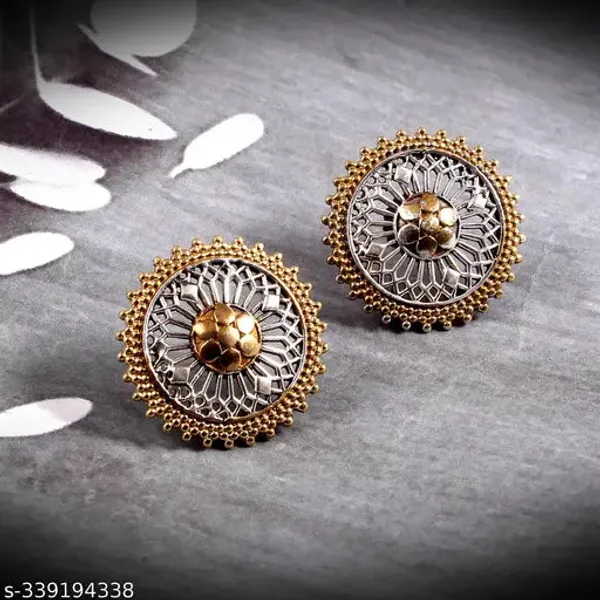 Ethnic_Dual_Plated_Oxidized_Stud_Earrings_For_Women_For_Women_&_Girls