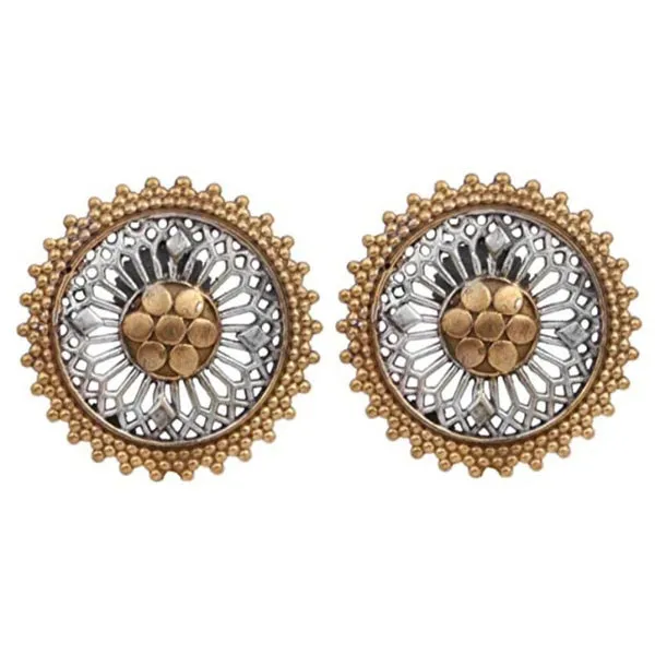 Ethnic_Dual_Plated_Oxidized_Stud_Earrings_For_Women_For_Women_&_Girls