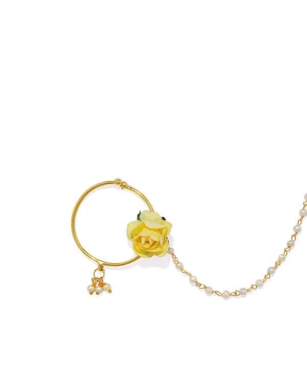 Gold-Toned_Enamelled_Chained_Nose_Ring_For_Women_&_Girls