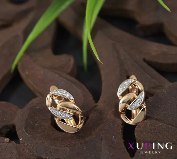 Gold_Plated_Chain_Linked_Cubic_Zicronia_Xuping_Earring_For_Women_&_Girls