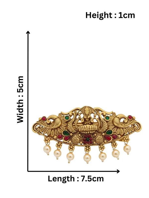 JWELLA_Traditional_Gold-Plated_Peacock_Hair_Clip_with_Pearls_and_Stones
