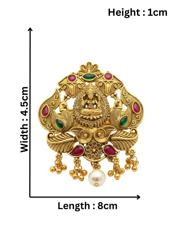 JWELLA_Elegant_Gold-Plated_Peacock_Design_Hair_Clip_with_Pearls_and_Colorful_Stones