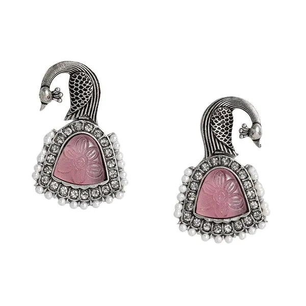 Oxidised_Enameled_Beaded_Drop_Earrings_For_Women_&_Girls