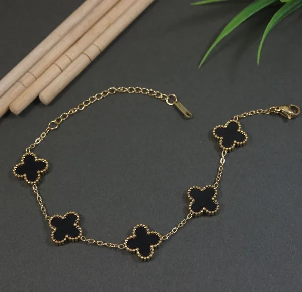 Stainless_Steel_Clover_Bracelet_-_STBR_5345_For_Women_&_Girls