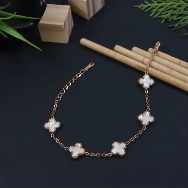 Stainless_Steel_Clover_Bracelet_-_STBR_5343_For_Women_&_Girls