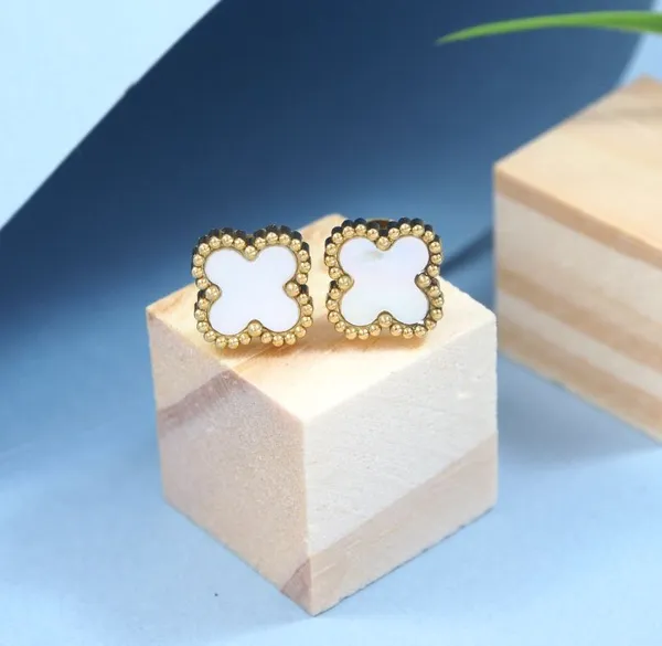 Stainless_Steel_Anti_Tarnish_Black_and_White_Clover_Stud_Earrings_-_STNER_5338_For_Women_&_Girls