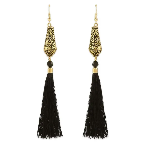 Stylish_Gold_Beads_And_Black_Tassels_Earrings_For_Women_For_Women_&_Girls