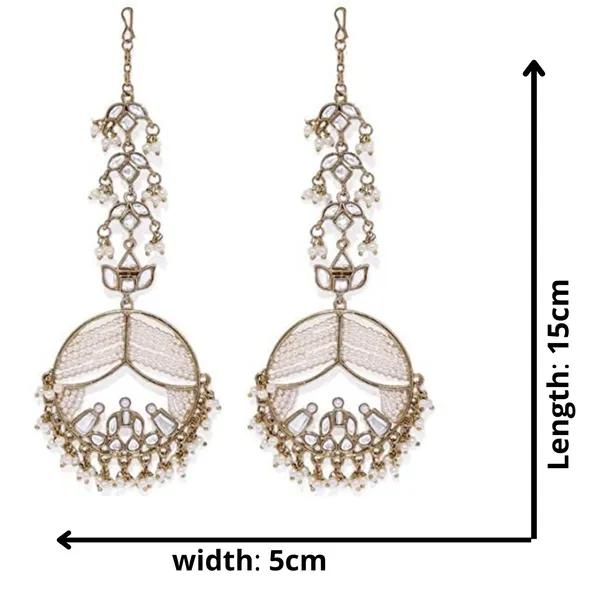 Gold-Toned_White_Circular_Drop_Earrings_For_Women_&_Girls