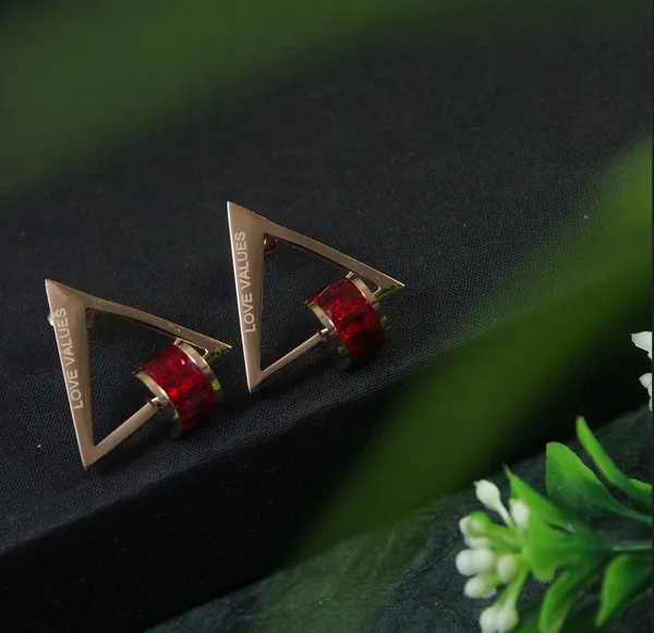 Stainless_Steel_Rosegold_Plated_Triangle_Shaped_Red_Coloured_Ring_Drop_Earring_For_Women_&_Girls