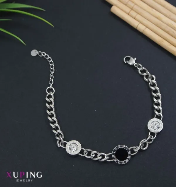 Xuping_Roman_Number_Chain_Bracelet_-_XPNGBR_5441_For_Women_&_Girls