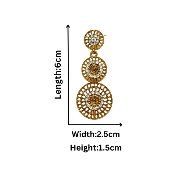 Gold-Toned_Antique_Circular_Drop_Earrings_For_Women_&_Girls