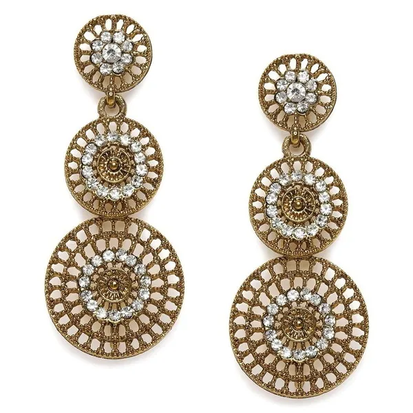Gold-Toned_Antique_Circular_Drop_Earrings_For_Women_&_Girls