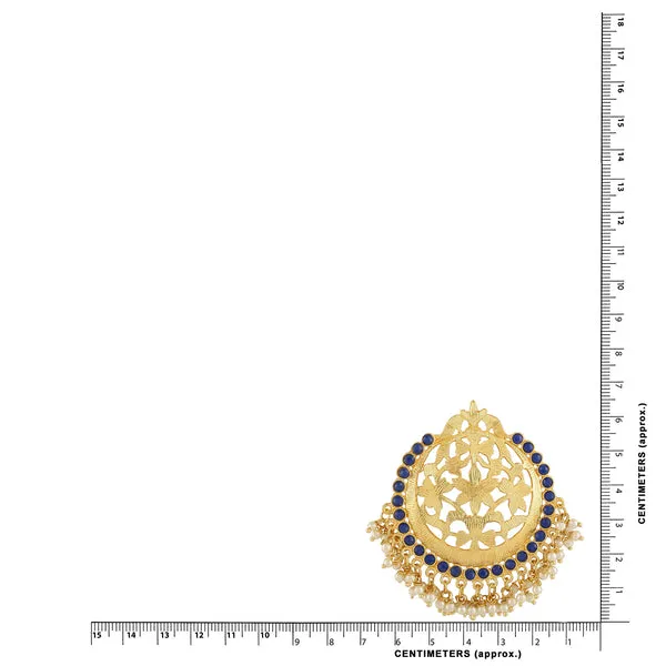 Royal_Gold_&_Blue_Chandbali_EarringsTraditional_Kundan_Pearl_Statement_Jewelry_For_Women_&_Girls
