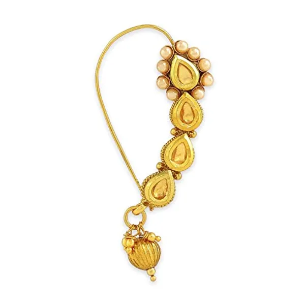 Gold-Plated_Kundan_Banu_Maharashtrian_Nath(Piercing_Required)_For_Women_&_Girls