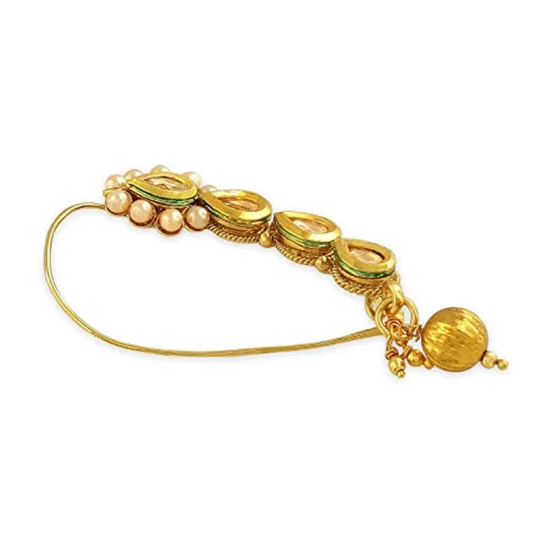 Gold-Plated_Kundan_Banu_Maharashtrian_Nath(Piercing_Required)_For_Women_&_Girls