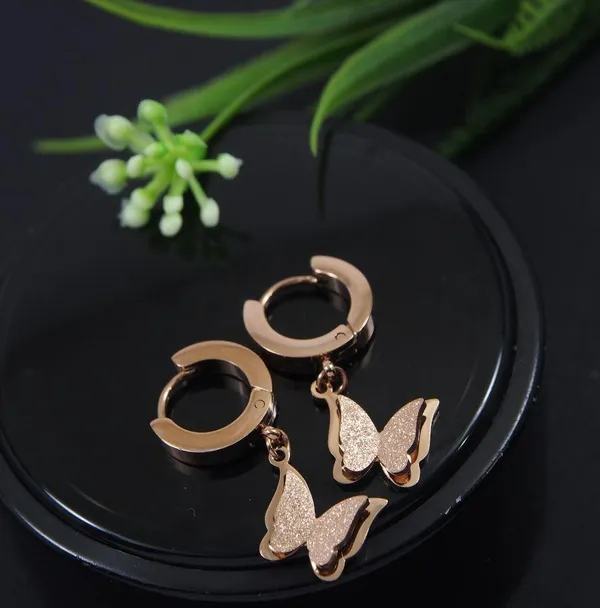 Stainless_Steel_Rosegold_Plated_Butterfly_Hoops_Earring__4046_For_Women_&_Girls