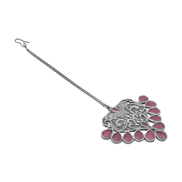 Antique_Silver_Plated_Oxidised_Kemp_Stone_Studded_Maang_Tikk_For_Women_&_Girls