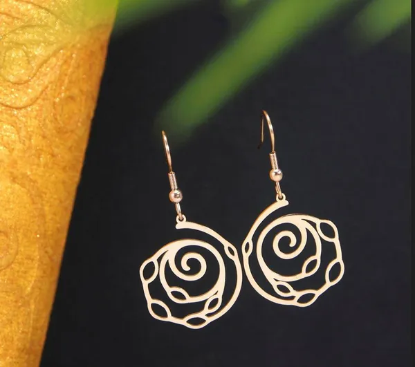 Stainless_Steel_Rosegold_Plated_Rose_Shaped_Earring_2708_For_Women_&_Girls