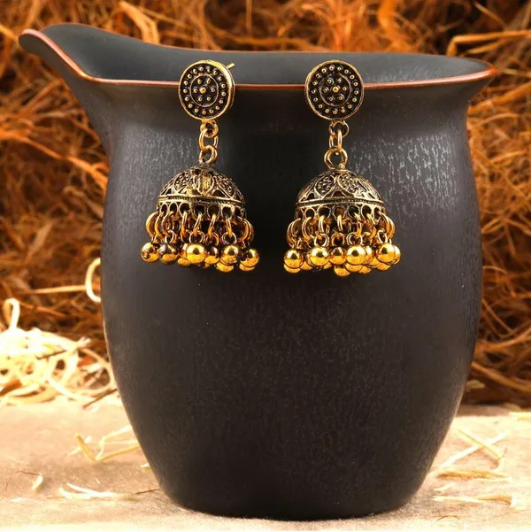 Antique_Gold_Plated_Jhumki_Earring__For_Women_&_Girls