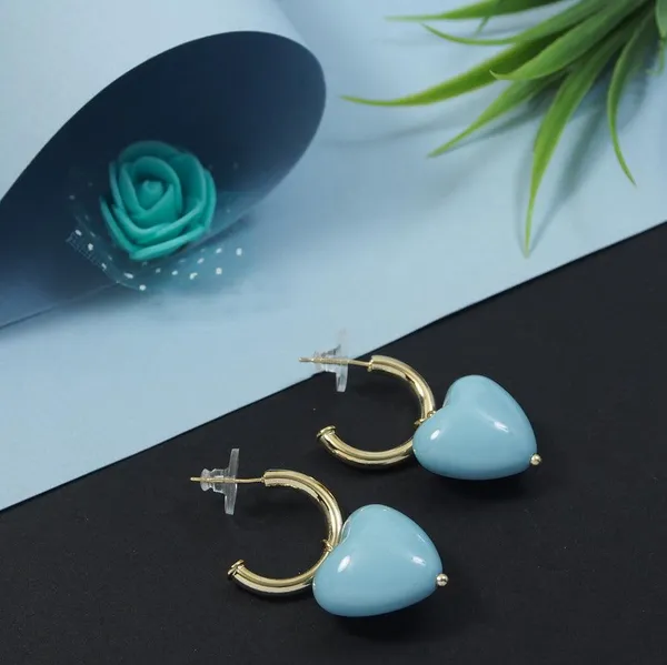 Korean_Gold_Plated_Blue_Coloured_Heart_Shaped_Hoops_Earring__4654_For_Women_&_Girls