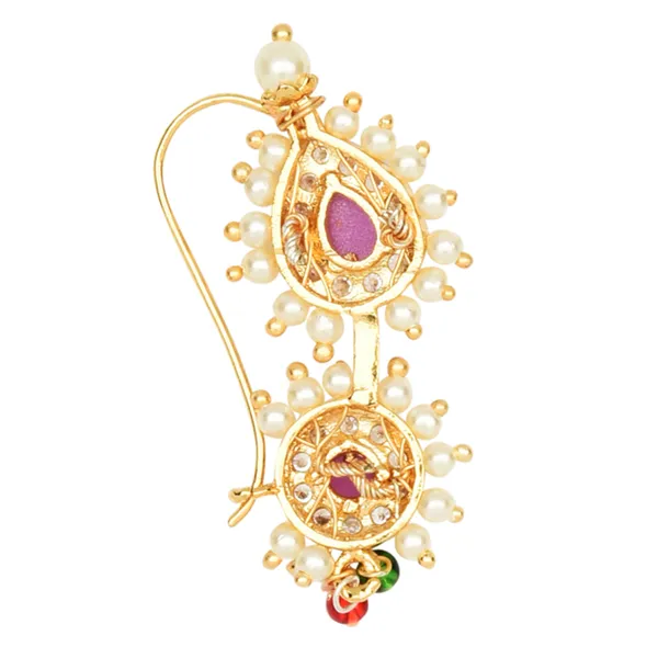 Gold-Plated_American_Diamond_Ad_Stone_Floral_Design_Banu_Nath_Maharashtrian_Nath(Piercing_Required)_For_Women_&_Girls