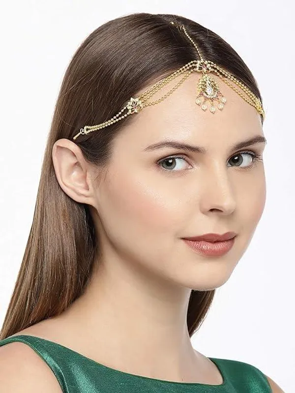 Women_Gold-Toned_Stone-Studded_Mathapatti_For_Women_&_Girls