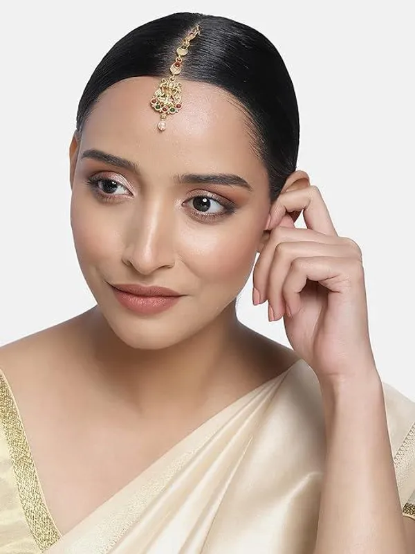 Red_Green_Gold-Toned_Brass-Plated_Stone-Studded_Temple_Maan_For_Women_&_Girls