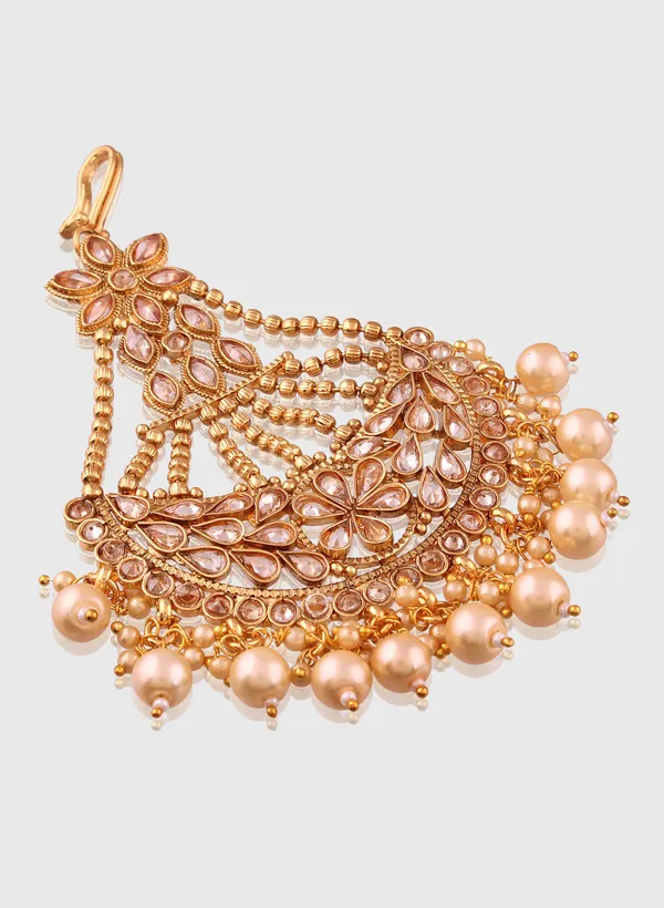 Antique_Gold_Jhoomar_Passa_with_Dangling_Pearls_For_Women_&_Girls