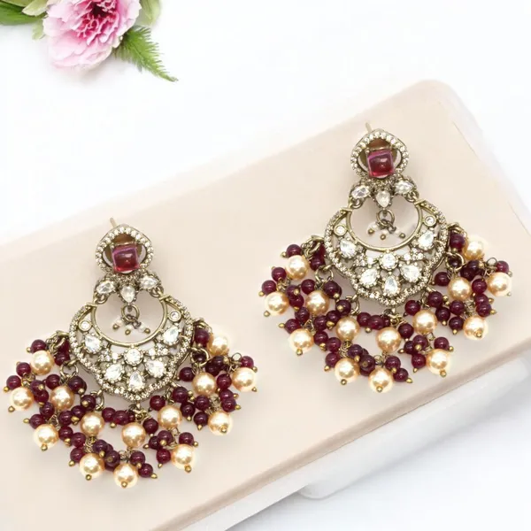 Antique_Gold-Plated_Chandbali_Earrings_with_Pearl_and_Pink_B_For_Women_&_Girls