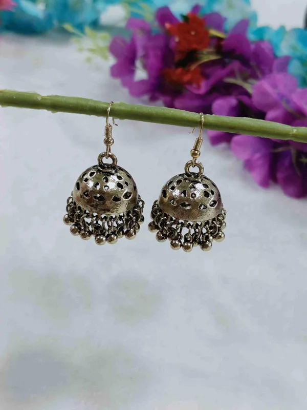 Antique_Gold_Plated_Jhumka_Earring-_AER_4206_For_Women_&_Girls