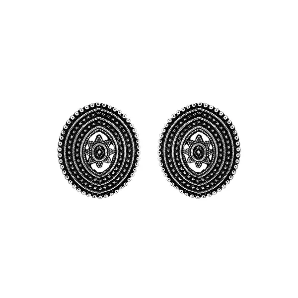 Antique_Oval_Stud_Earrings_in_Oxidized_Silver_For_Women_&_Girls