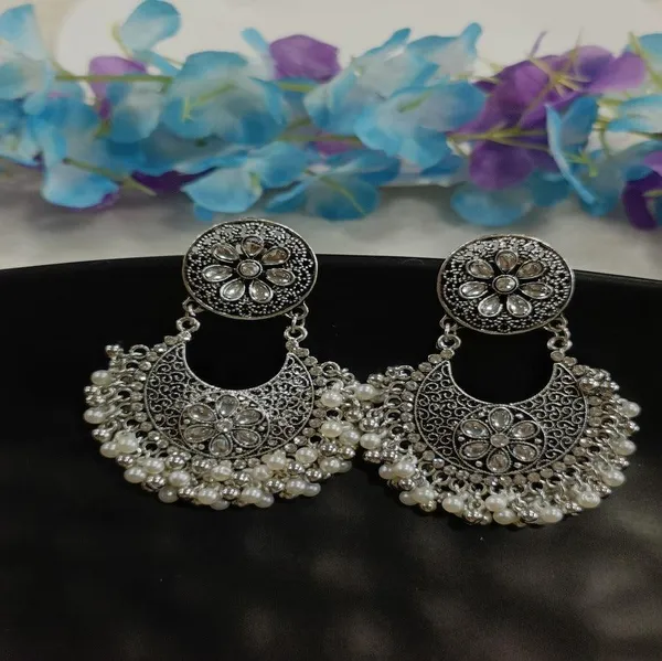 Antique_Silver_Plated_Chandbali_Earring-_AER_4209_For_Women_&_Girls