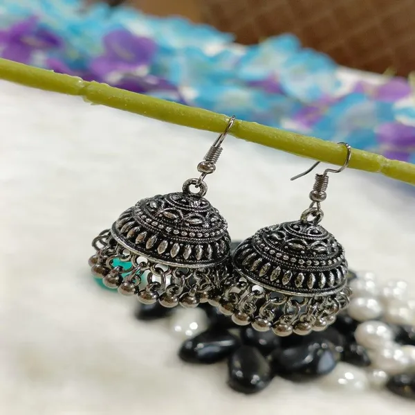 Antique_Silver_Plated_Jhumka_Earring-AER_4184_For_Women_&_Girls