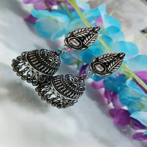 Antique_Silver_Plated_Jhumka_Earring-AER_4187_For_Women_&_Girls