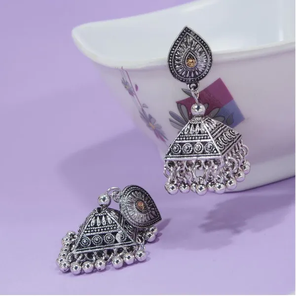 Antique_Silver_Plated_Temple_Style_Oxidized_Jhumki-_AER_376_For_Women_&_Girls