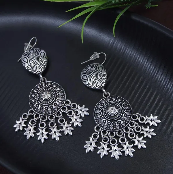 Antique_Silver_Plated_Trendy_Dangler_Earrings-_AER_3303_For_Women_&_Girls