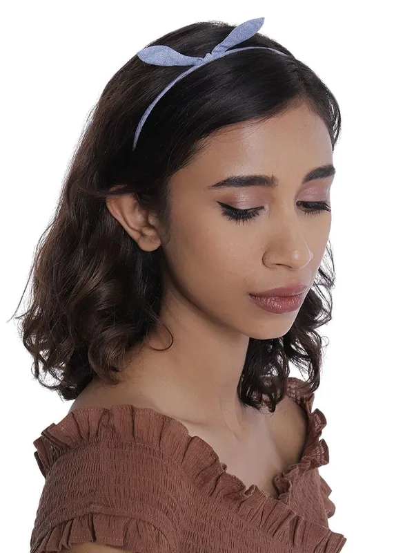 Blue-Black_Slim_Denim_Hairband_With_Knots_For_Women_&_Girls