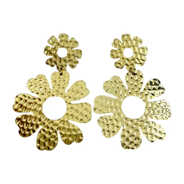 Bold_Hammered_Gold_Floral_Statement_Earrings_For_Women_&_Girls
