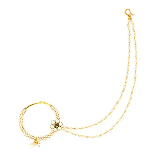 Bridal_White_&_Red_Jadau_Kundan_and_Pearl_Nose_Ring_with_Dou_For_Women_&_Girls