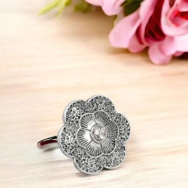 Oxidised_Silver-Plated_Floral_Finger_Ring_For_Women_&_Girls