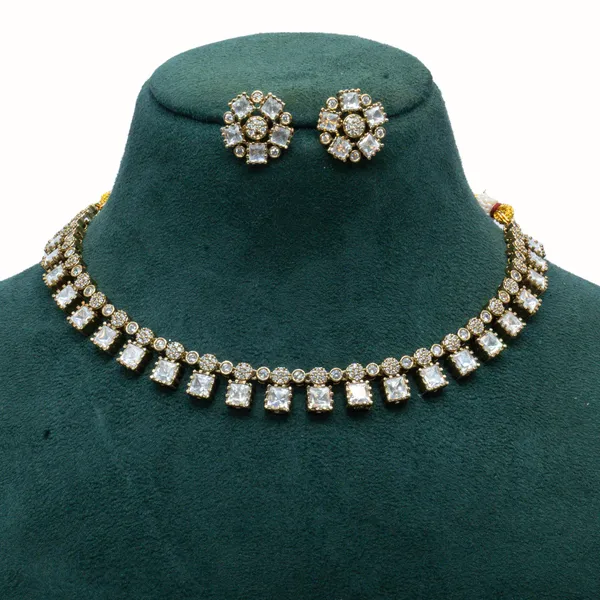 Classic_Gold-Plated_White_Stone_Necklace_Set_with_Matching_Earrings_For_Women_&_Girls